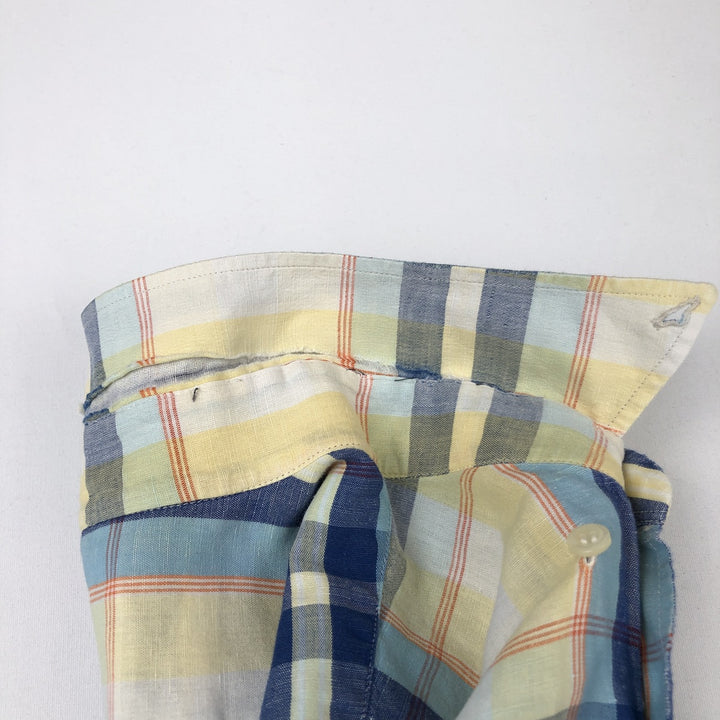 Lacoste LACOSTE short sleeve button down check shirt men's XL size unclear Blue type light blue Vintage Second Hand