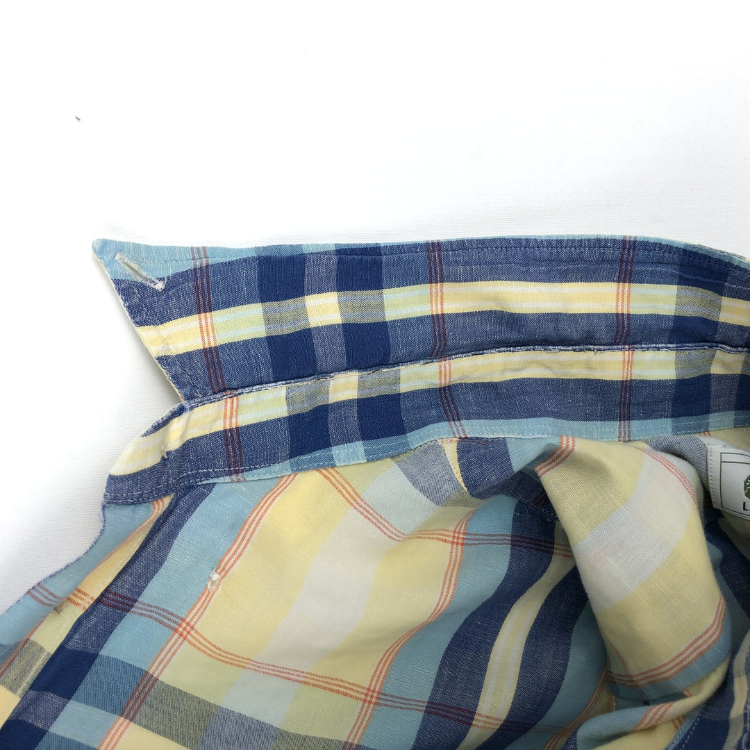 Lacoste LACOSTE short sleeve button down check shirt men's XL size unclear Blue type light blue Vintage Second Hand