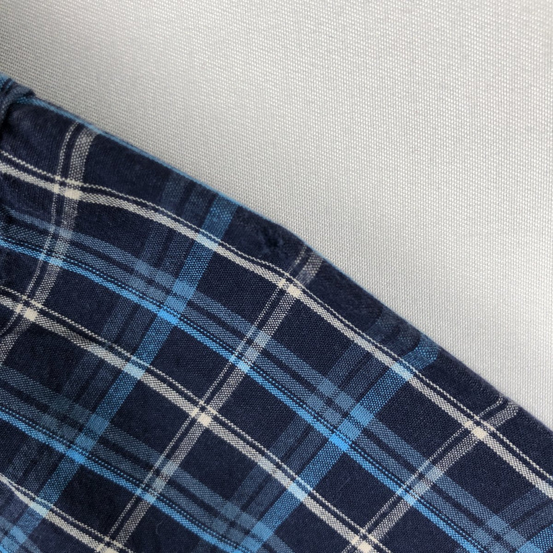 Levi's RED TAB Check Pattern Short-Sleeve Open Collar Cotton Shirt, Boxy Fit, Men's Size L (approx.) cotton blue type Vintage Second Hand