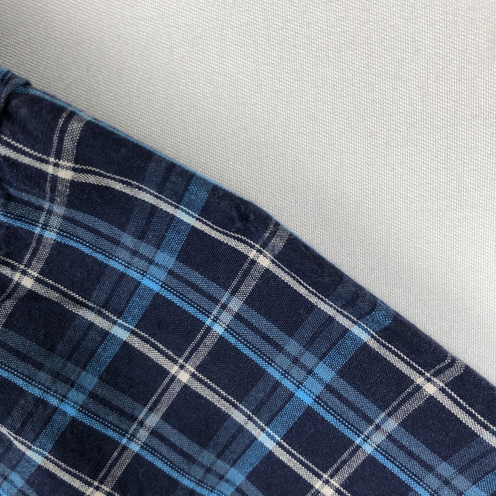 Levi's RED TAB Check Pattern Short-Sleeve Open Collar Cotton Shirt, Boxy Fit, Men's Size L (approx.) cotton blue type Vintage Second Hand