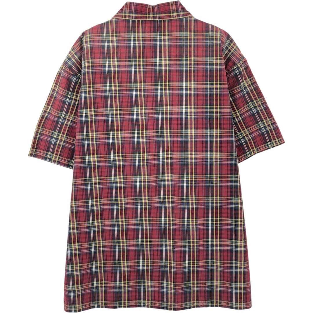 Levi's RED TAB Check Pattern Short-Sleeve Open Collar Cotton Shirt, Boxy Fit, Men's Size M (approx.) cotton red type Vintage Second Hand