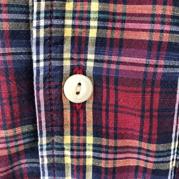Levi's RED TAB Check Pattern Short-Sleeve Open Collar Cotton Shirt, Boxy Fit, Men's Size M (approx.) cotton red type Vintage Second Hand