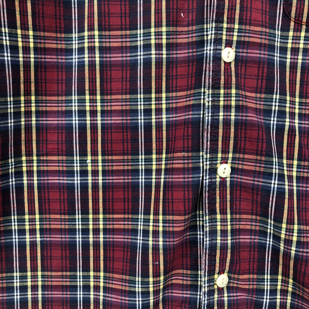 Levi's RED TAB Check Pattern Short-Sleeve Open Collar Cotton Shirt, Boxy Fit, Men's Size M (approx.) cotton red type Vintage Second Hand