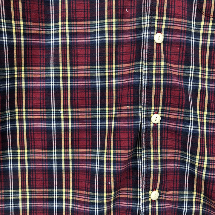 Levi's RED TAB Check Pattern Short-Sleeve Open Collar Cotton Shirt, Boxy Fit, Men's Size M (approx.) cotton red type Vintage Second Hand
