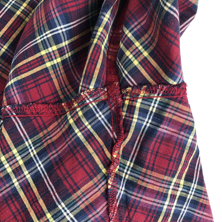Levi's RED TAB Check Pattern Short-Sleeve Open Collar Cotton Shirt, Boxy Fit, Men's Size M (approx.) cotton red type Vintage Second Hand