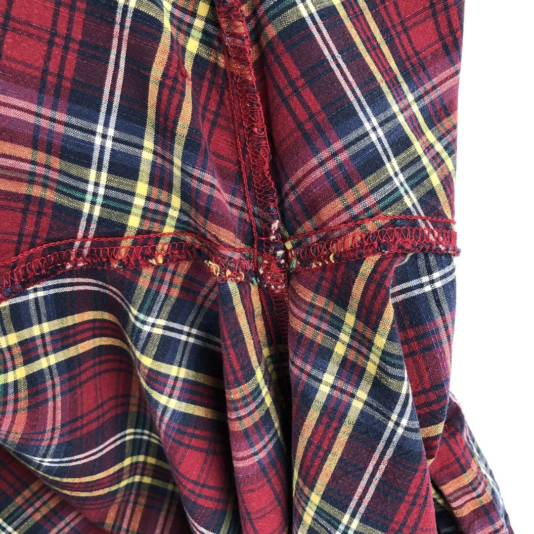Levi's RED TAB Check Pattern Short-Sleeve Open Collar Cotton Shirt, Boxy Fit, Men's Size M (approx.) cotton red type Vintage Second Hand