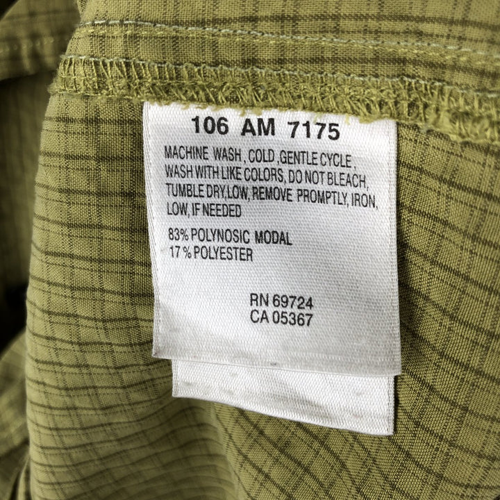 2000'S Columbia Check Pattern Short-Sleeve Open Collar Shirt, Boxy Shirt, Men's Size M (approx.) Modal green type yellow green Vintage Second Hand