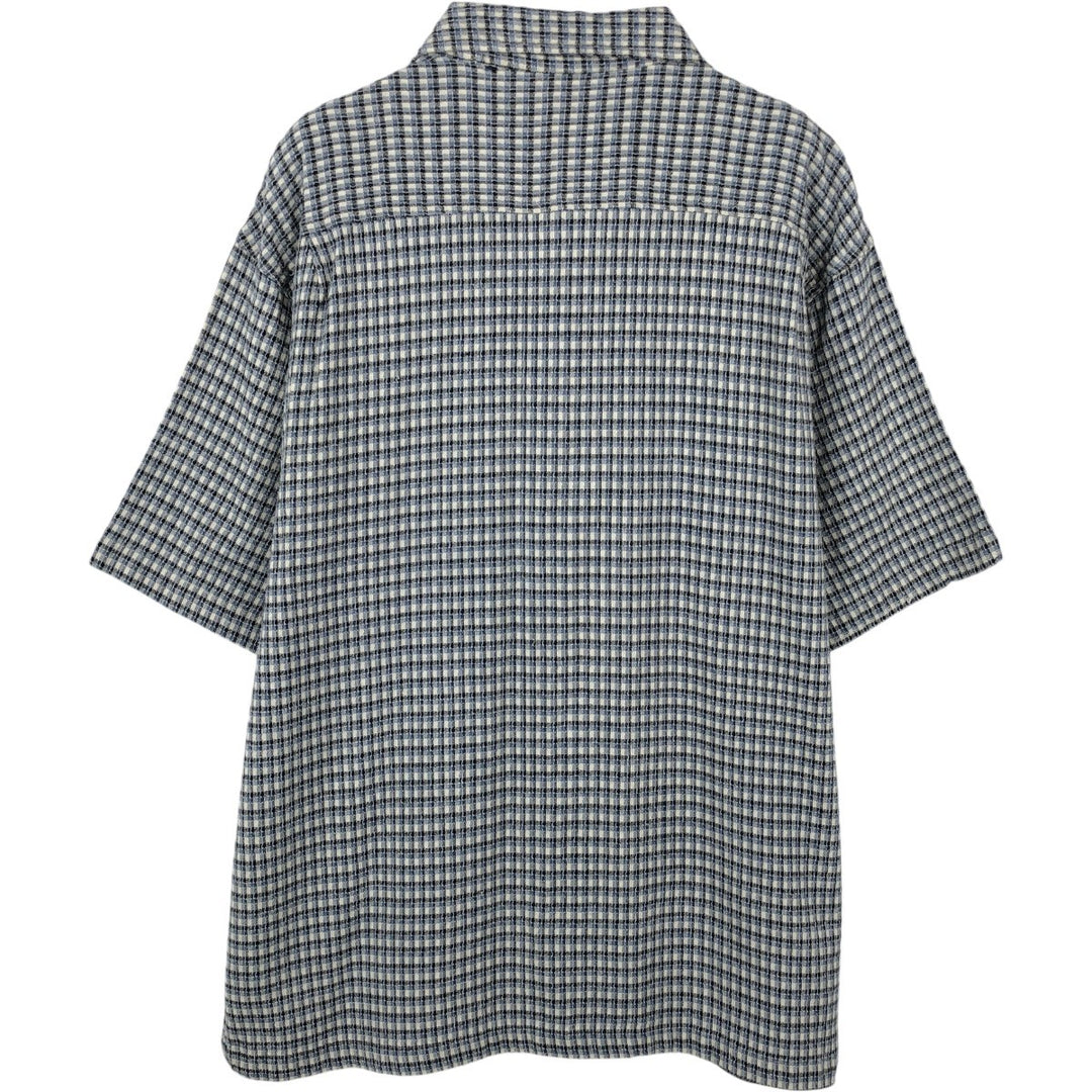 90'S Ocean Pacific Short-Sleeve Open-Collar Cotton Shirt, Boxy Shirt, Men's Size L (Equivalent), Vintage cotton blue type Vintage Second Hand
