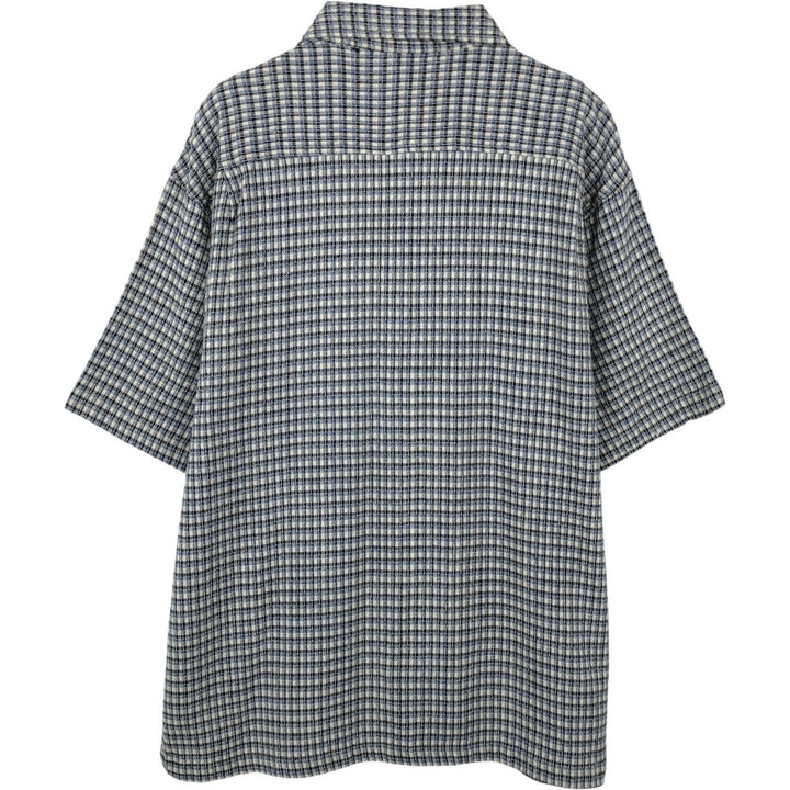 90'S Ocean Pacific Short-Sleeve Open-Collar Cotton Shirt, Boxy Shirt, Men's Size L (Equivalent), Vintage cotton blue type Vintage Second Hand