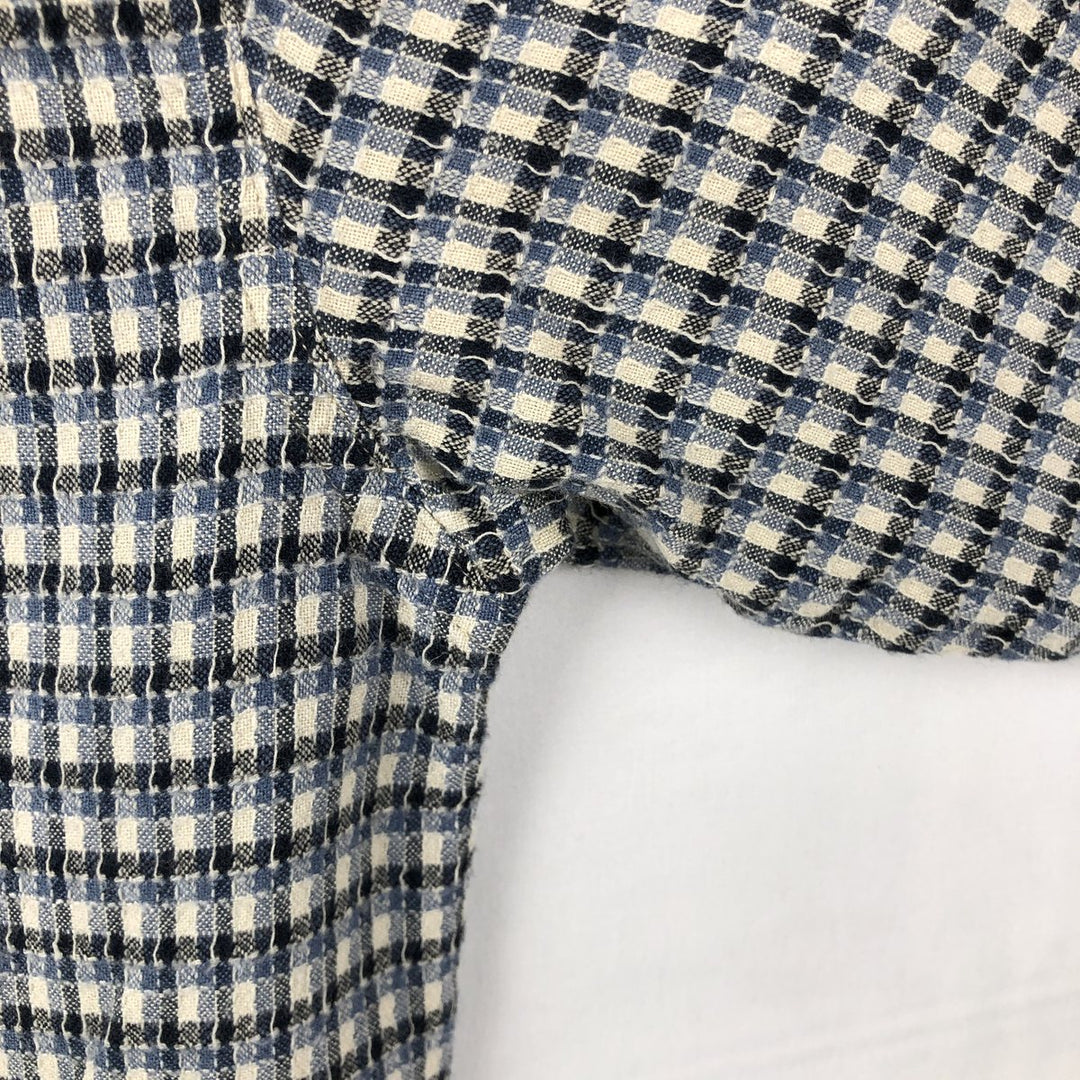 90'S Ocean Pacific Short-Sleeve Open-Collar Cotton Shirt, Boxy Shirt, Men's Size L (Equivalent), Vintage cotton blue type Vintage Second Hand