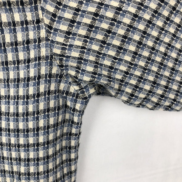 90'S Ocean Pacific Short-Sleeve Open-Collar Cotton Shirt, Boxy Shirt, Men's Size L (Equivalent), Vintage cotton blue type Vintage Second Hand