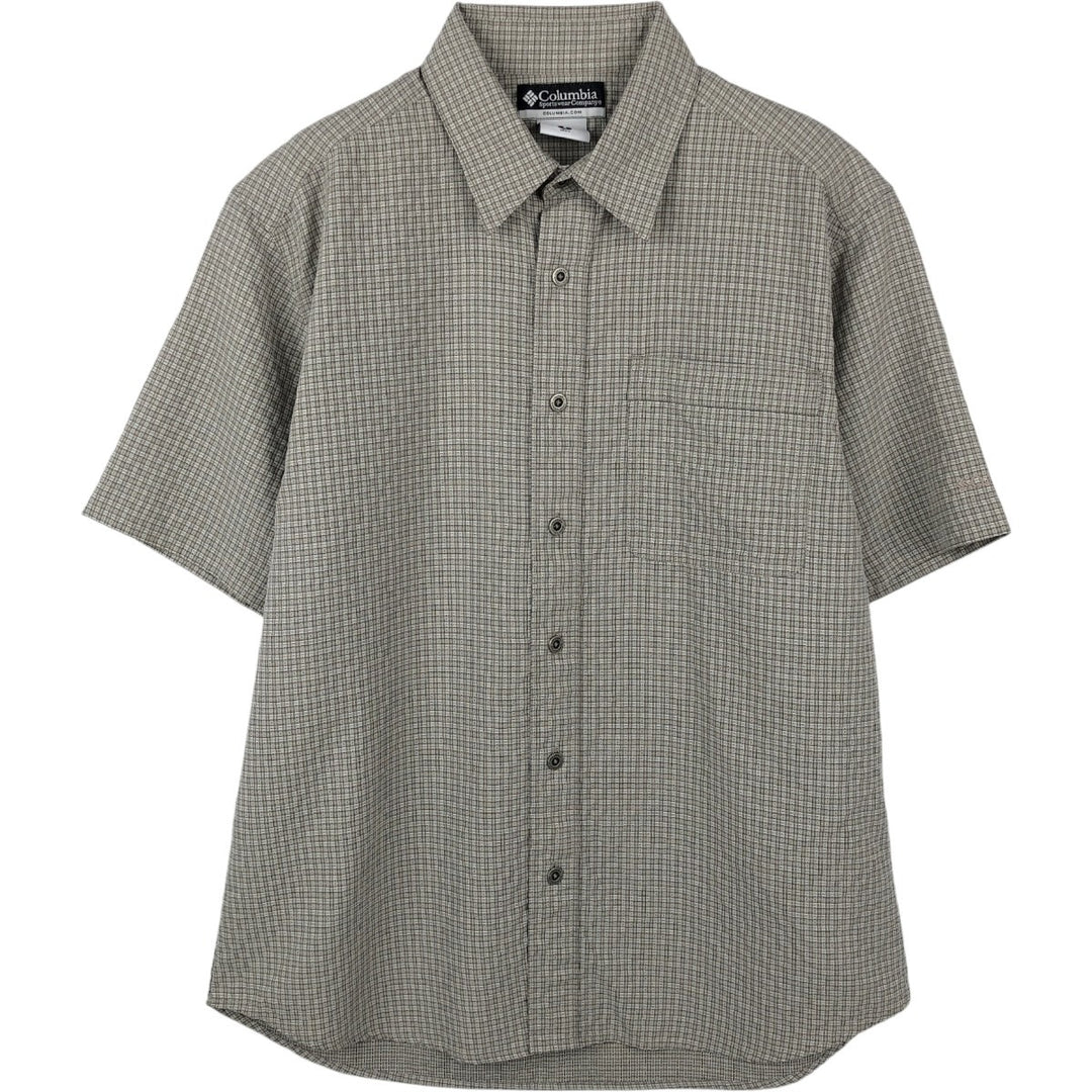 Columbia short-sleeved check shirt, men's size S. Modal green type Vintage Second Hand