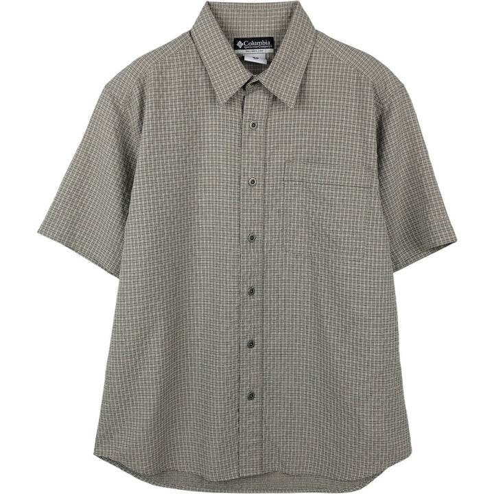 Columbia short-sleeved check shirt, men's size S. Modal green type Vintage Second Hand