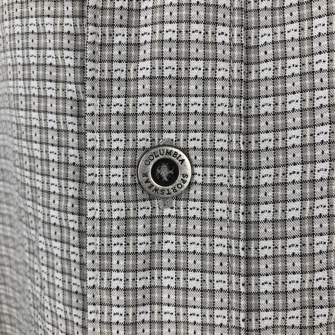 Columbia short-sleeved check shirt, men's size S. Modal green type Vintage Second Hand