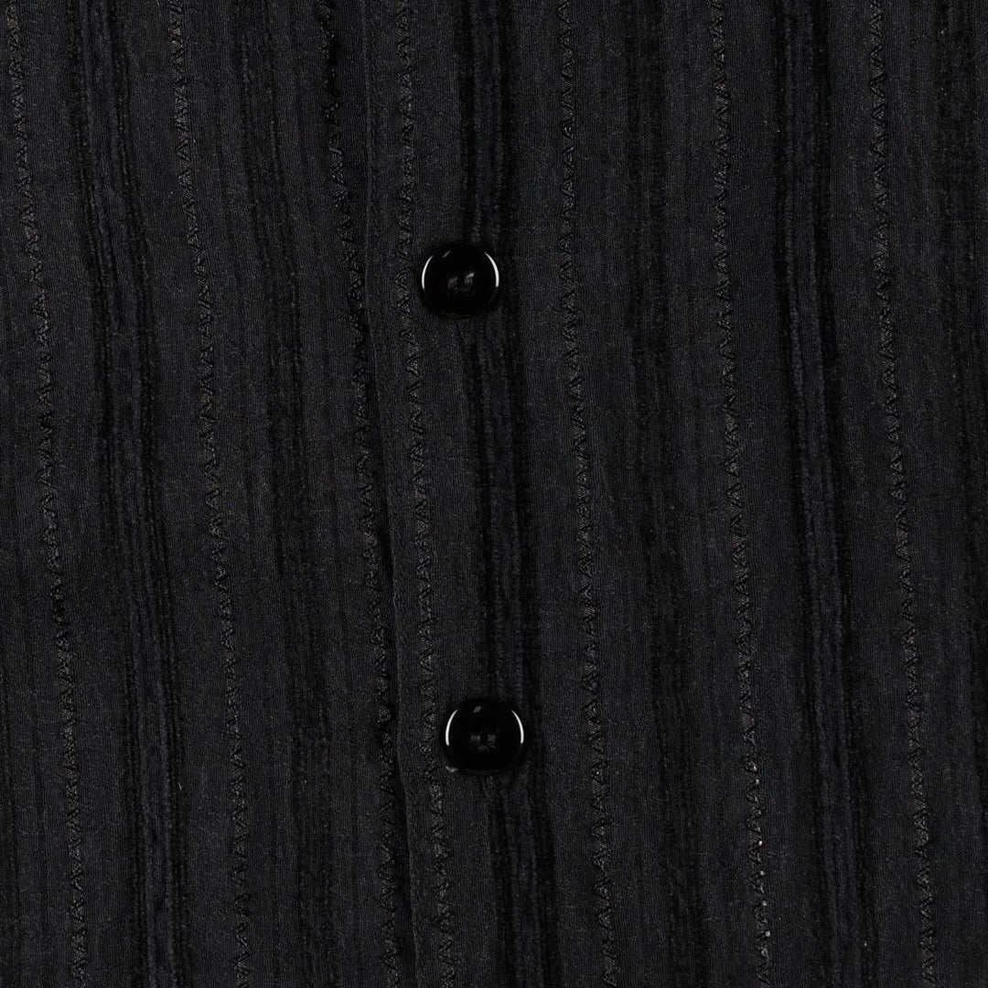 MALTOS Stripe Pattern Open Collar Short Sleeve See-Through Shirt Box Shirt Men's XL Equivalent unclear black type Vintage Second Hand