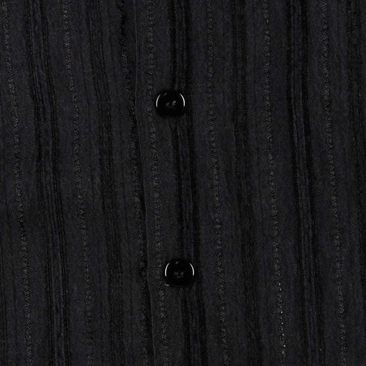MALTOS Stripe Pattern Open Collar Short Sleeve See-Through Shirt Box Shirt Men's XL Equivalent unclear black type Vintage Second Hand