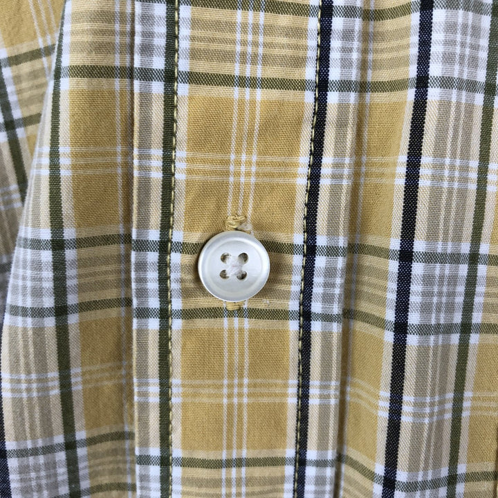 90s-00'S GAP (Old GAP) Short-Sleeve Cotton Check Shirt, Men's Size M (Equivalent), Vintage cotton yellow type Vintage Second Hand