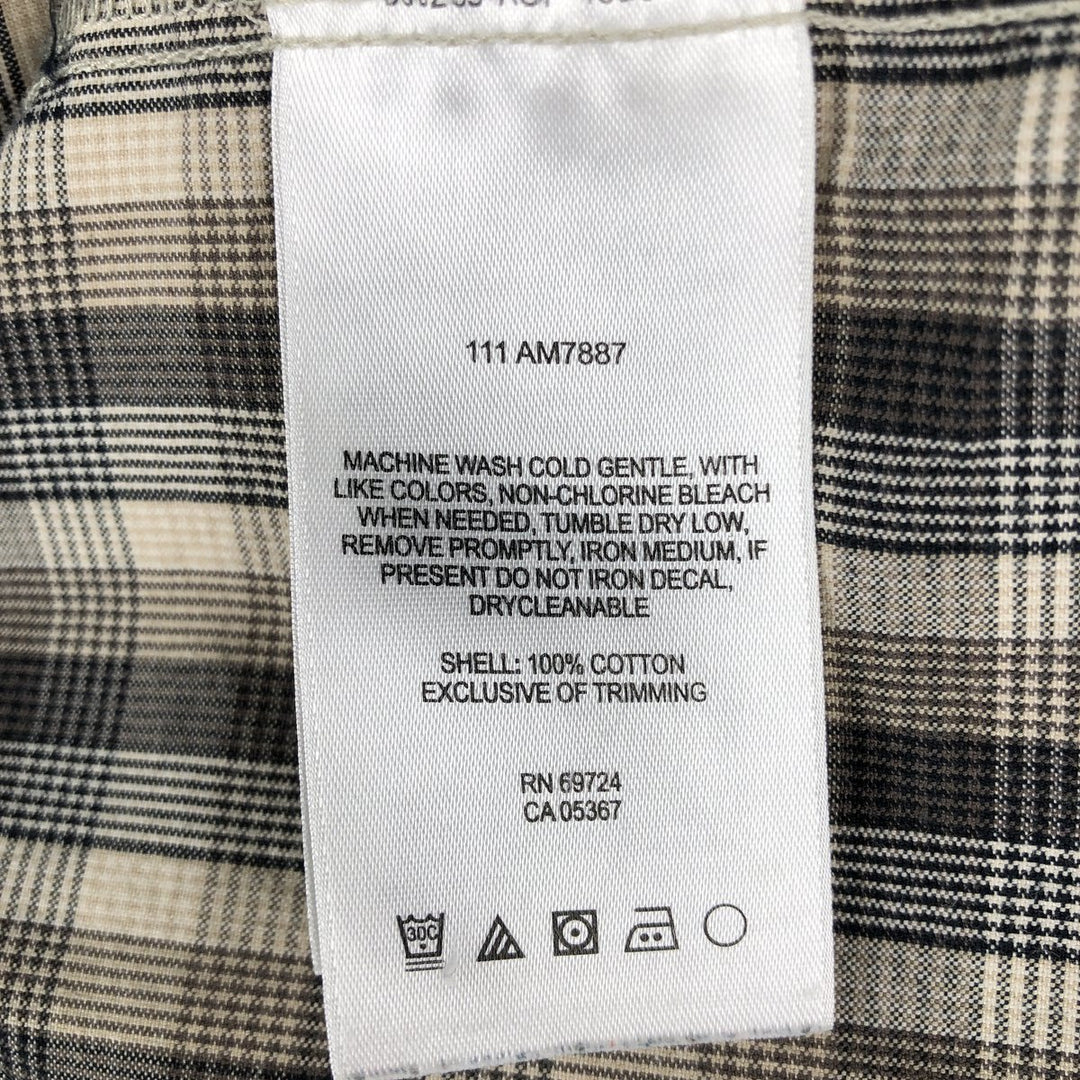 Columbia Short-Sleeve Cotton Check Shirt, Men's Size XL (approx.) cotton Beige type Vintage Second Hand
