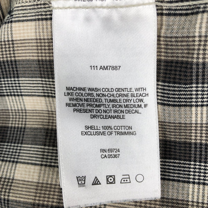 Columbia Short-Sleeve Cotton Check Shirt, Men's Size XL (approx.) cotton Beige type Vintage Second Hand