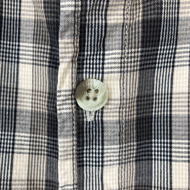 Columbia Short-Sleeve Cotton Check Shirt, Men's Size XL (approx.) cotton Beige type Vintage Second Hand