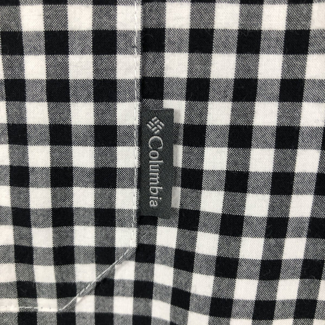 Columbia Regular Fit Buffalo Check Short-Sleeve Button-Down Check Shirt (Men's XL equivalent) unclear black type Vintage Second Hand