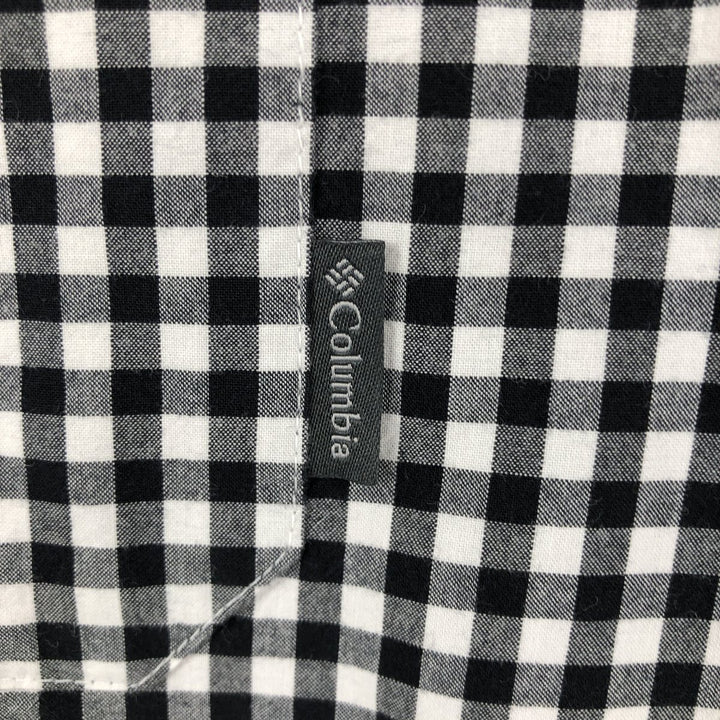 Columbia Regular Fit Buffalo Check Short-Sleeve Button-Down Check Shirt (Men's XL equivalent) unclear black type Vintage Second Hand