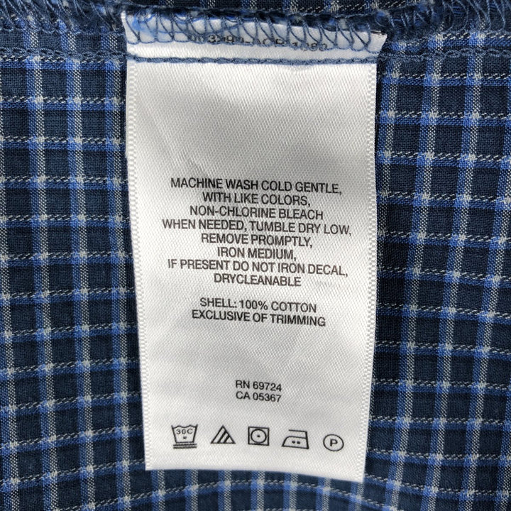 Columbia Short Sleeve Button Down Check Shirt Men's XL cotton navy blue type Vintage Second Hand