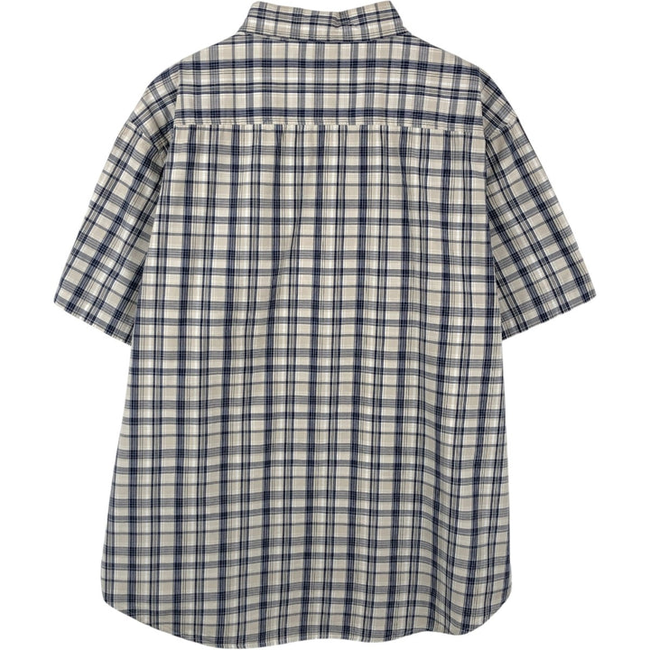 90s-00'S Levi's Jeans Short-Sleeve Cotton Check Shirt, Men's Size XL (Equivalent), Vintage cotton unbleached Vintage Second Hand