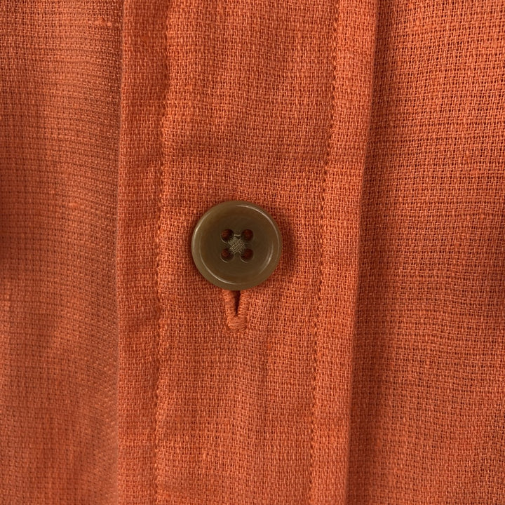 Ralph Lauren POLO by Ralph Lauren Short-Sleeve Linen x Cotton Shirt, Men's Size L (approx.) linen orange type Vintage Second Hand