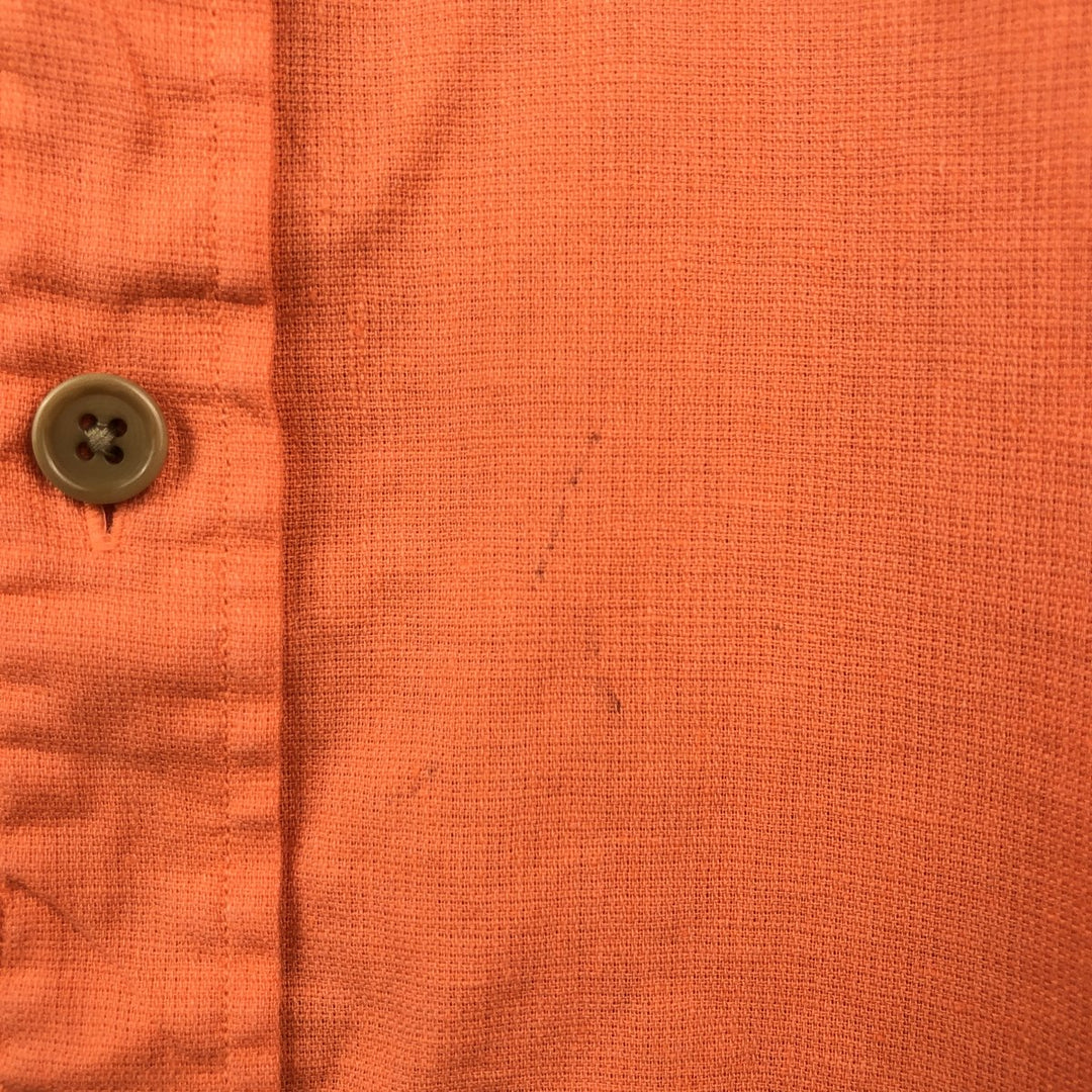Ralph Lauren POLO by Ralph Lauren Short-Sleeve Linen x Cotton Shirt, Men's Size L (approx.) linen orange type Vintage Second Hand