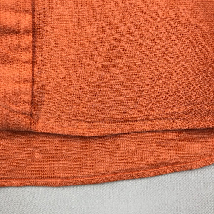 Ralph Lauren POLO by Ralph Lauren Short-Sleeve Linen x Cotton Shirt, Men's Size L (approx.) linen orange type Vintage Second Hand