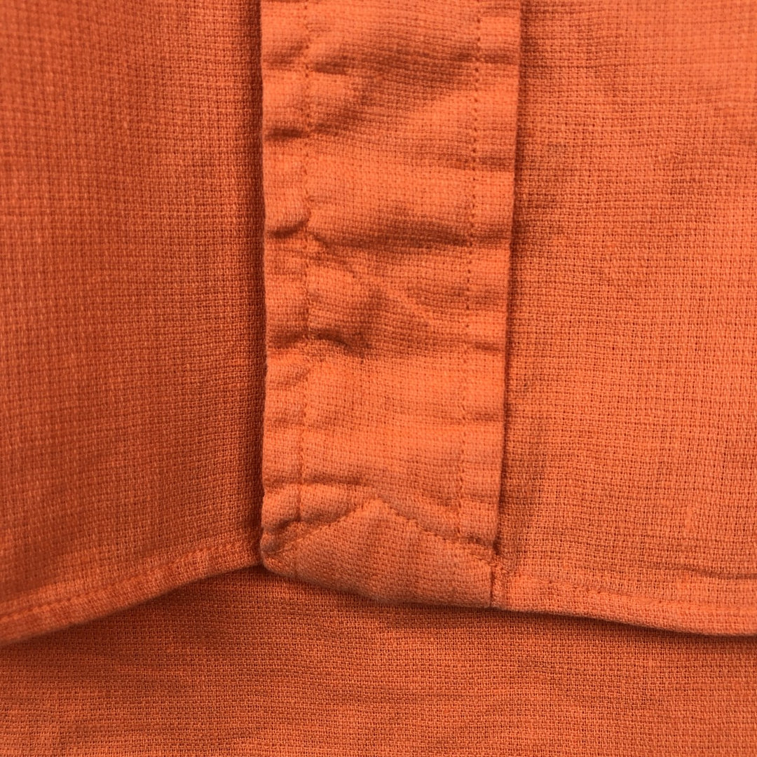Ralph Lauren POLO by Ralph Lauren Short-Sleeve Linen x Cotton Shirt, Men's Size L (approx.) linen orange type Vintage Second Hand