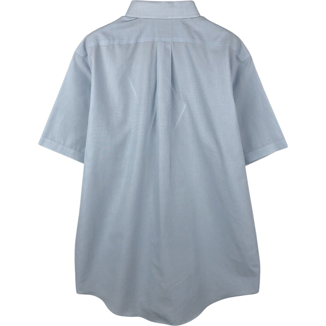 Brooks Brothers 346 Regular Fit Short-Sleeve Cotton Shirt (Men's Size L equivalent) cotton Blue type light blue Vintage Second Hand
