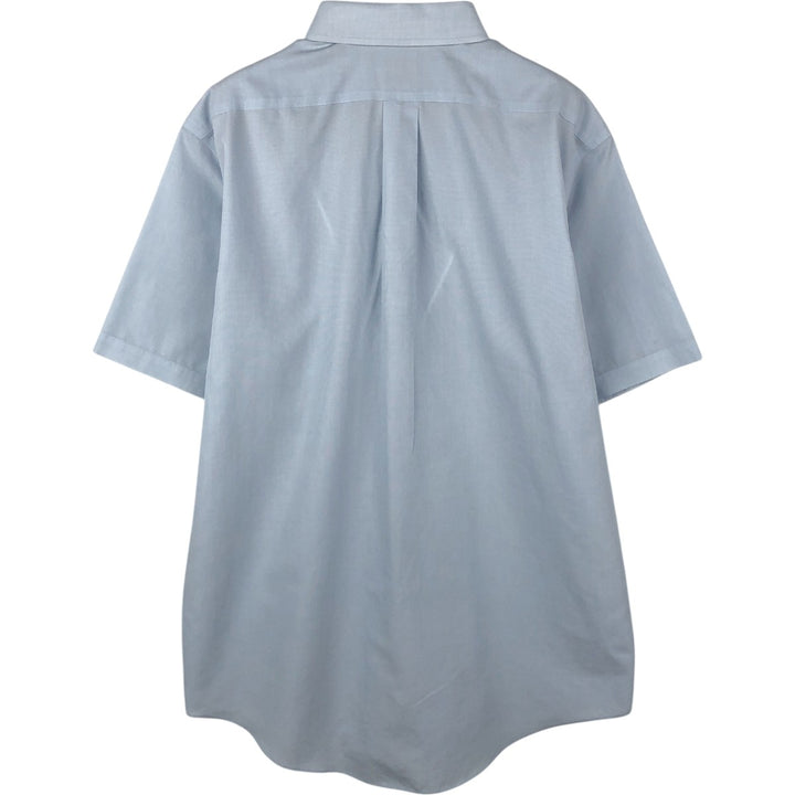 Brooks Brothers 346 Regular Fit Short-Sleeve Cotton Shirt (Men's Size L equivalent) cotton Blue type light blue Vintage Second Hand