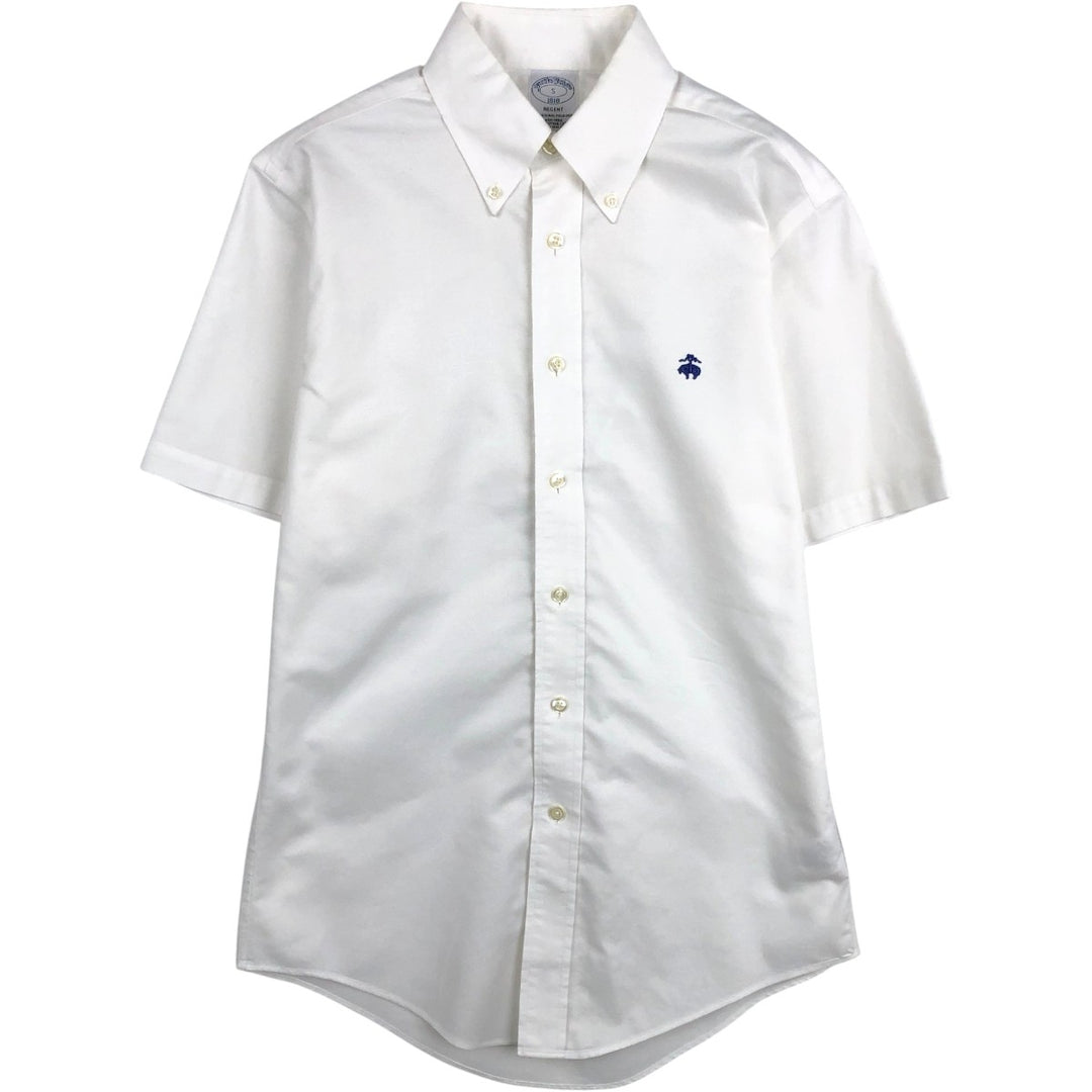 Brooks Brothers 1818 REGENT Short-Sleeve Button-Down Shirt, Men's Size S (approx.) cotton white type Vintage Second Hand