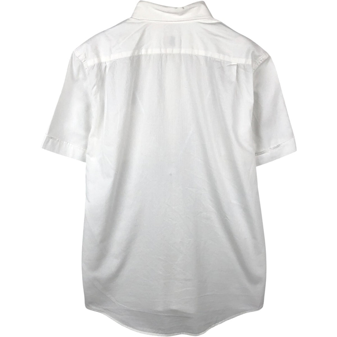 Lacoste Regular Fit Short-Sleeve Button-Down Shirt, Men's Size M (approx.) cotton white type Vintage Second Hand