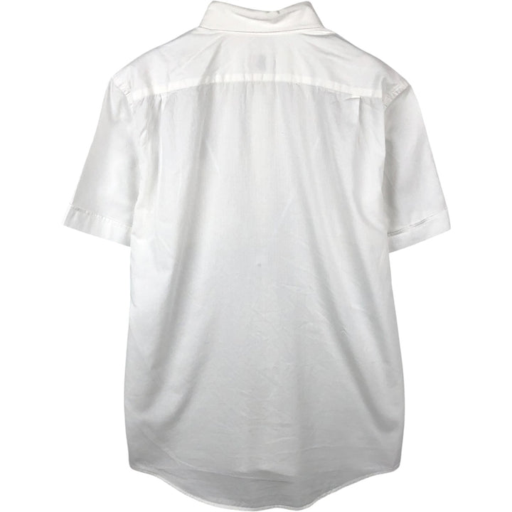 Lacoste Regular Fit Short-Sleeve Button-Down Shirt, Men's Size M (approx.) cotton white type Vintage Second Hand