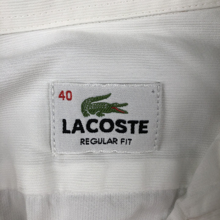 Lacoste Regular Fit Short-Sleeve Button-Down Shirt, Men's Size M (approx.) cotton white type Vintage Second Hand
