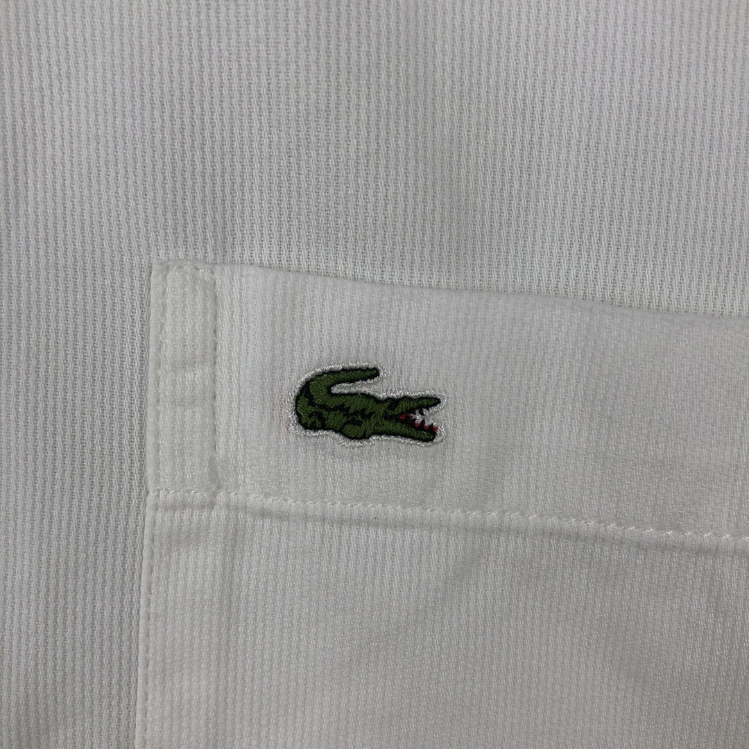 Lacoste Regular Fit Short-Sleeve Button-Down Shirt, Men's Size M (approx.) cotton white type Vintage Second Hand