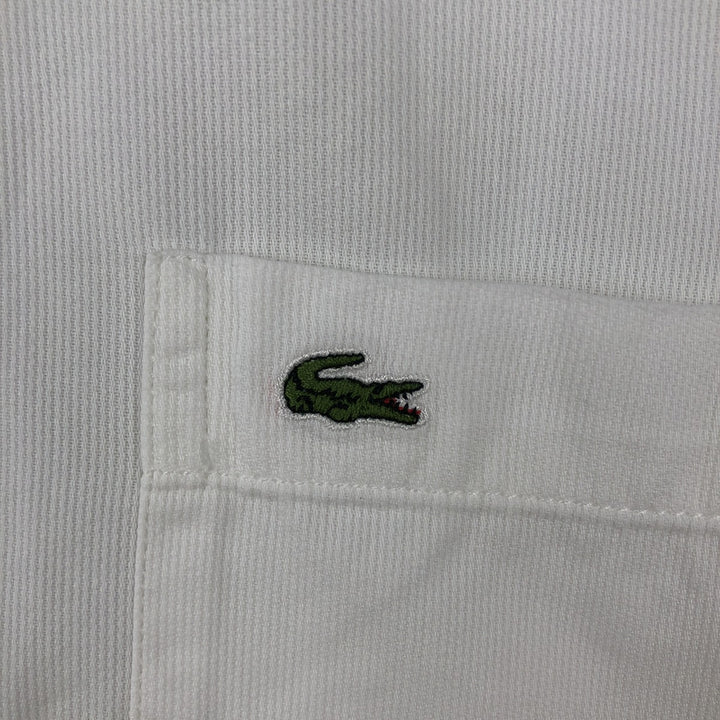Lacoste Regular Fit Short-Sleeve Button-Down Shirt, Men's Size M (approx.) cotton white type Vintage Second Hand