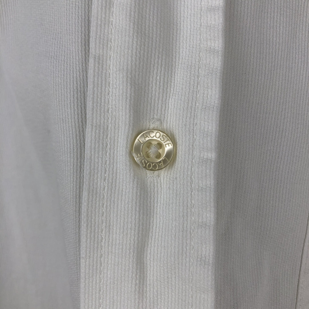 Lacoste Regular Fit Short-Sleeve Button-Down Shirt, Men's Size M (approx.) cotton white type Vintage Second Hand