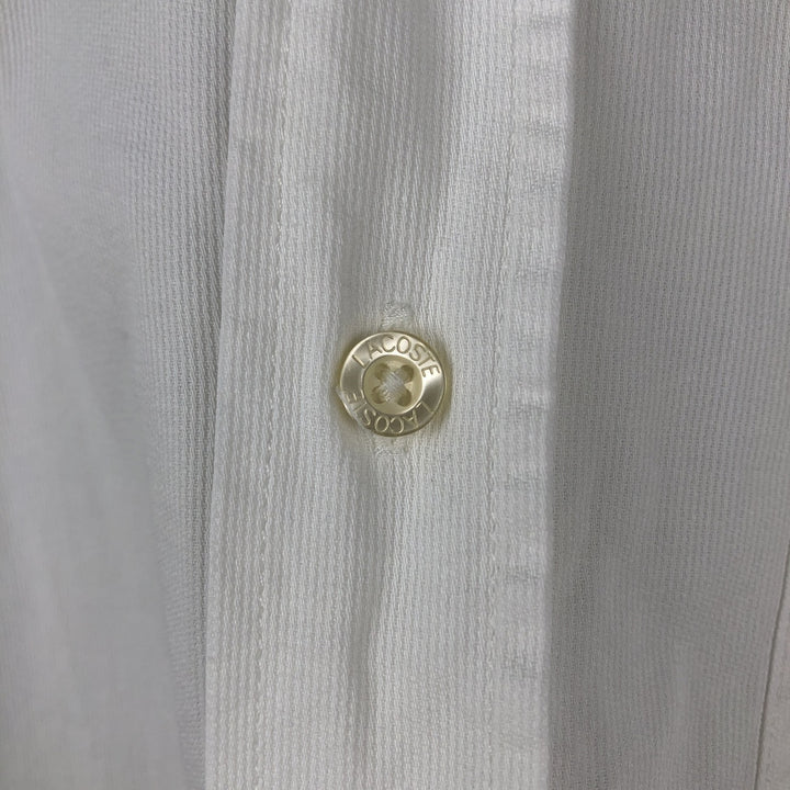 Lacoste Regular Fit Short-Sleeve Button-Down Shirt, Men's Size M (approx.) cotton white type Vintage Second Hand