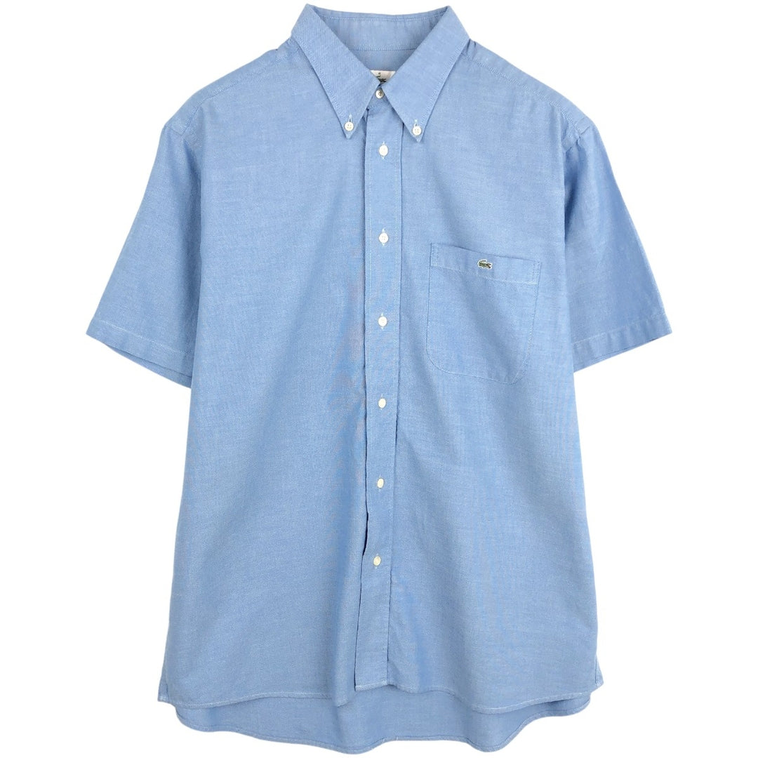 Lacoste short-sleeved button-down shirt, size 42 (equivalent to men's XL). cotton blue type Vintage Second Hand