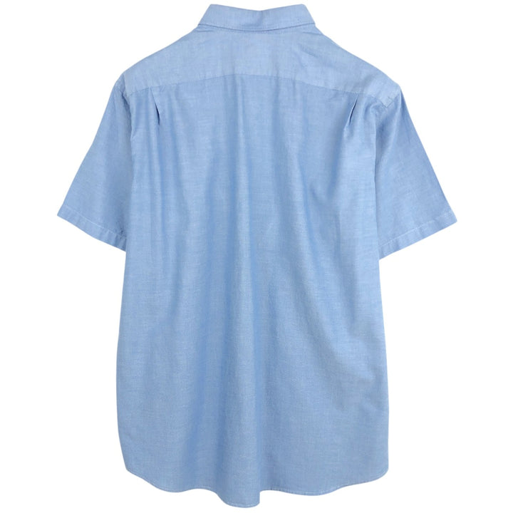 Lacoste short-sleeved button-down shirt, size 42 (equivalent to men's XL). cotton blue type Vintage Second Hand