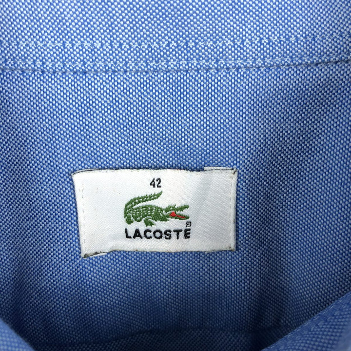 Lacoste short-sleeved button-down shirt, size 42 (equivalent to men's XL). cotton blue type Vintage Second Hand