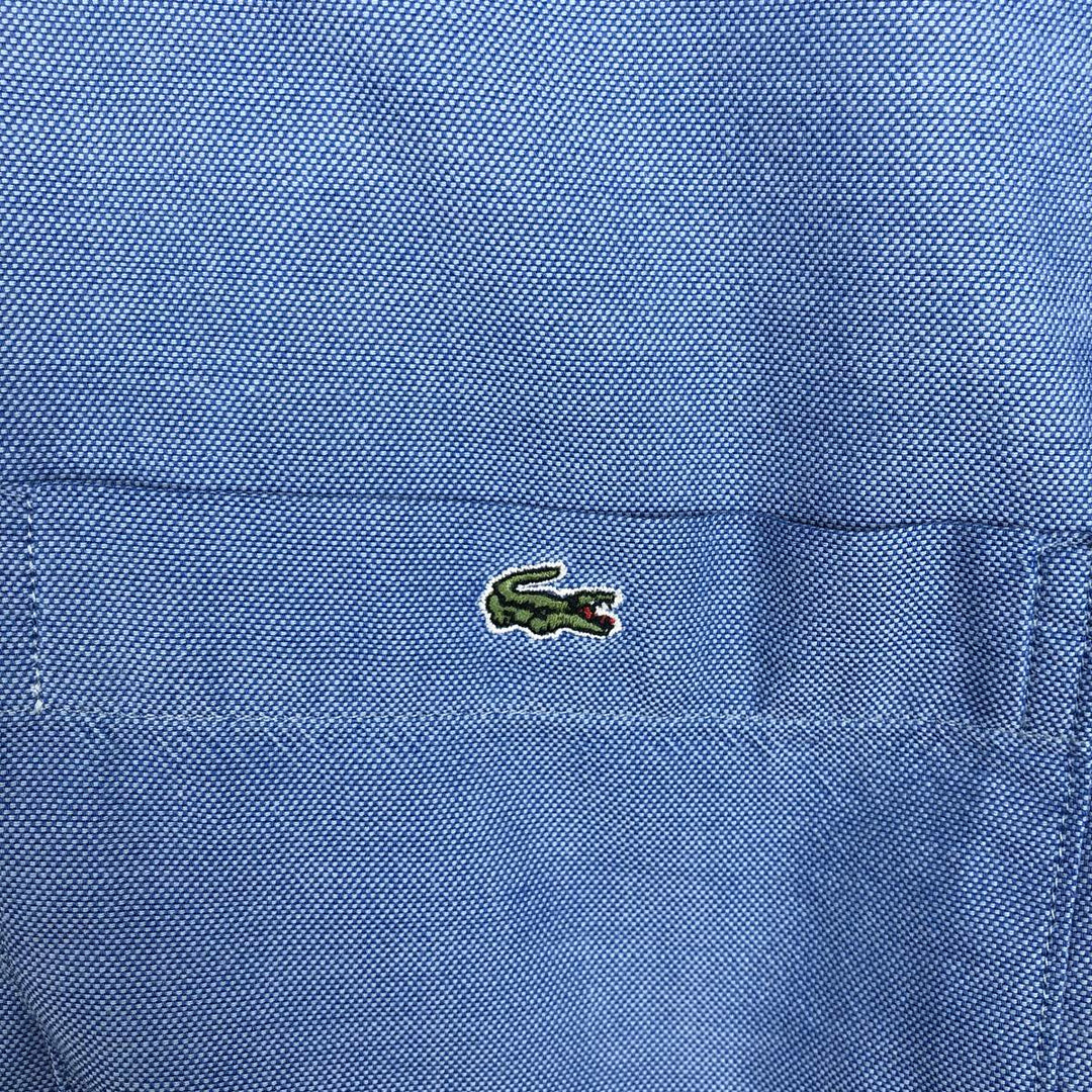 Lacoste short-sleeved button-down shirt, size 42 (equivalent to men's XL). cotton blue type Vintage Second Hand