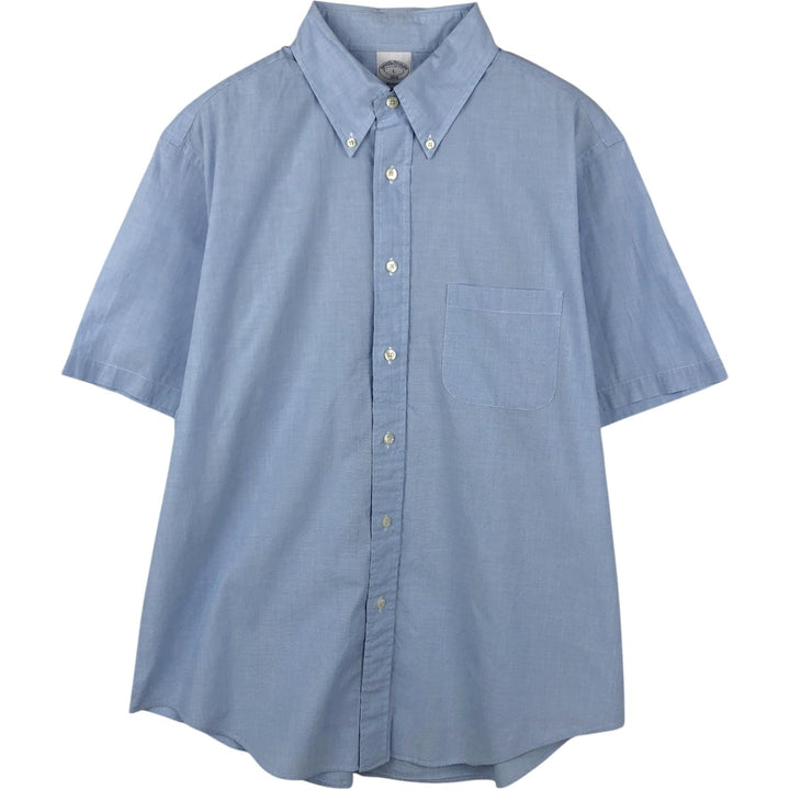 Brooks Brothers 1818 REGENT Short-Sleeve Button-Down Shirt, Men's Size L (approx.) cotton blue type Vintage Second Hand