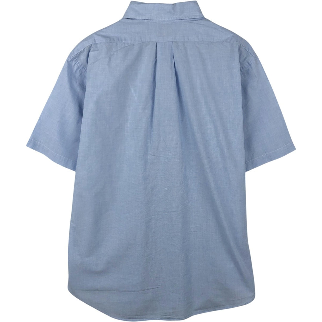Brooks Brothers 1818 REGENT Short-Sleeve Button-Down Shirt, Men's Size L (approx.) cotton blue type Vintage Second Hand