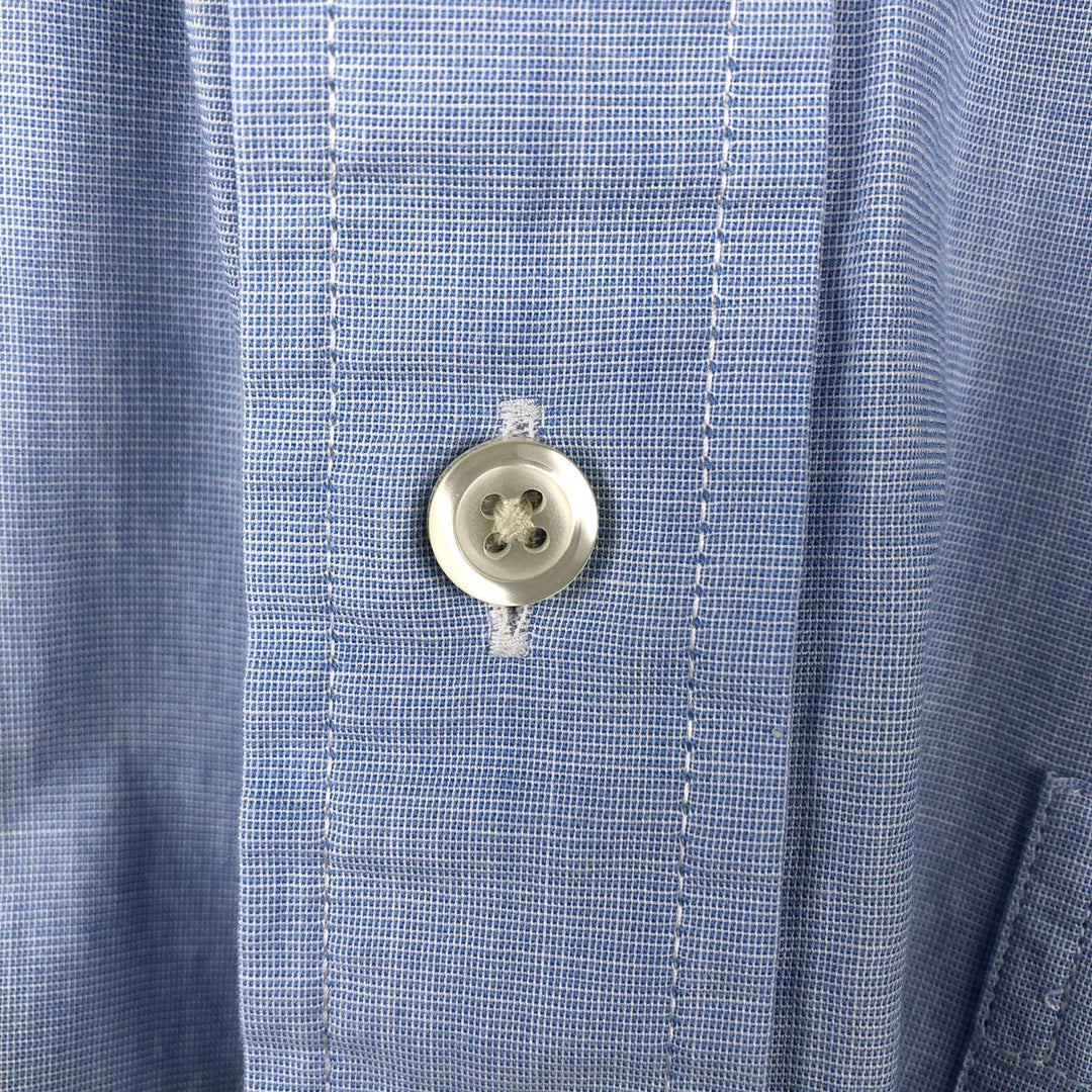 Brooks Brothers 1818 REGENT Short-Sleeve Button-Down Shirt, Men's Size L (approx.) cotton blue type Vintage Second Hand