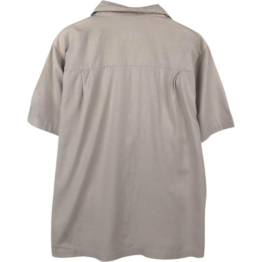 Pendleton BAMBOO SHIRT Short-Sleeve Open Collar Cotton Shirt Box Shirt Men's Size S (approx.) cotton Khaki type beige Vintage Second Hand